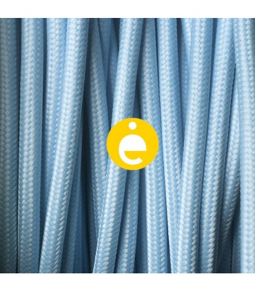 Cable textil redondo azul claro