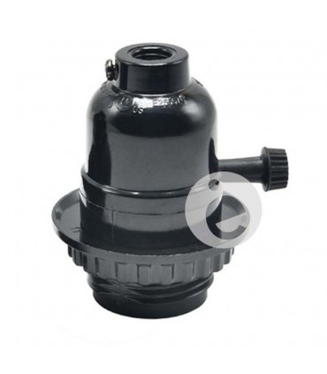 Portalámpara semi roscado termoplástico negro maneta