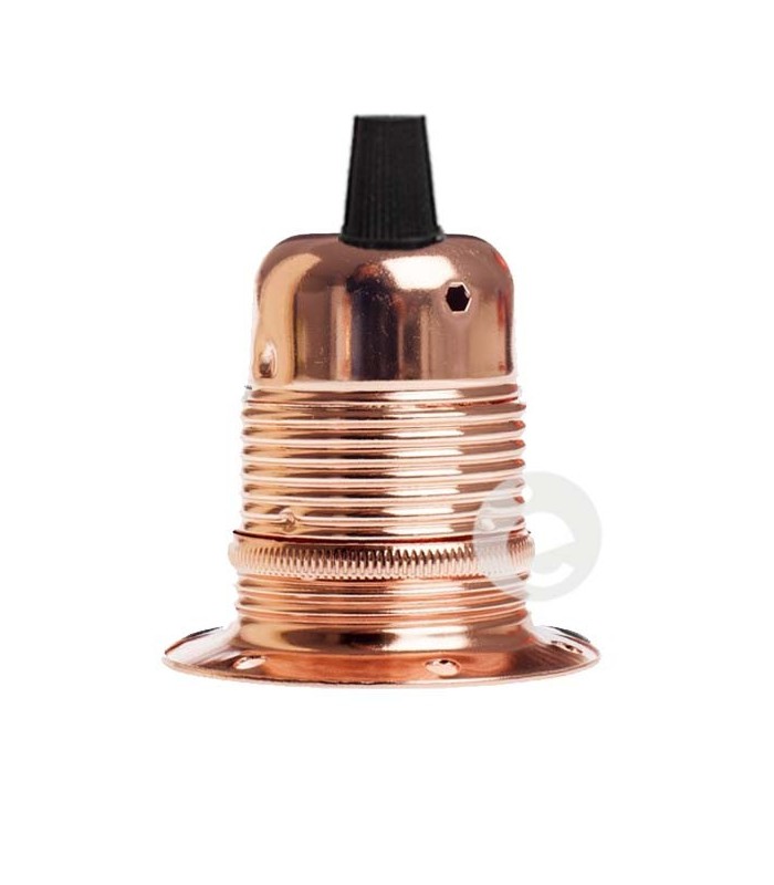 Portalámpara roscado metálico oro