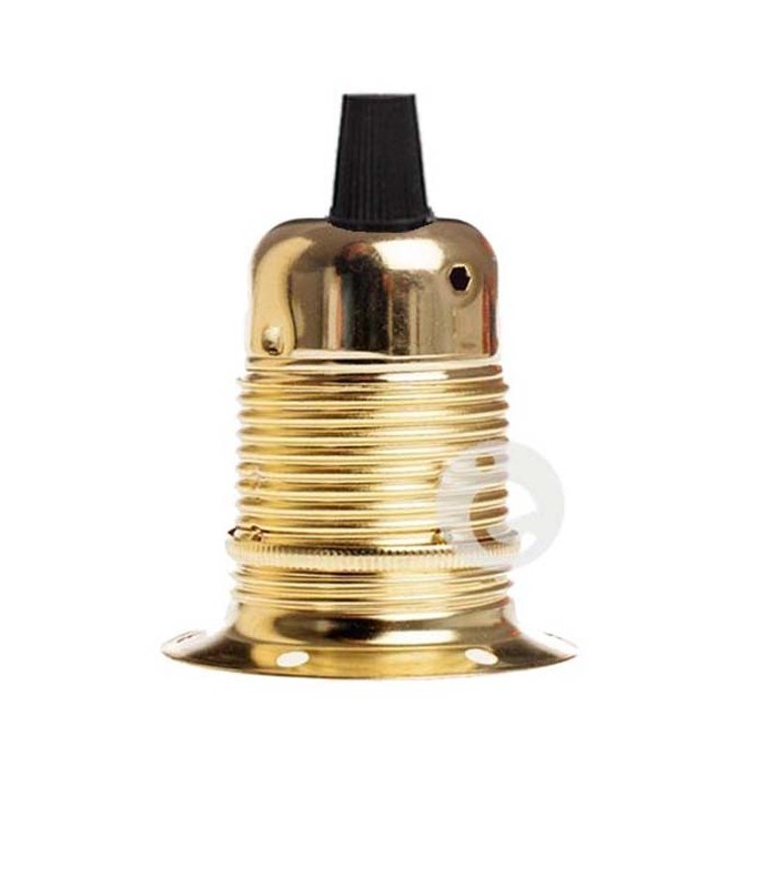 Portalámpara roscado metálico oro