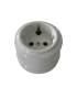 White porcelain socket base