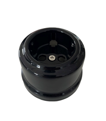 base enchufe porcelana negro