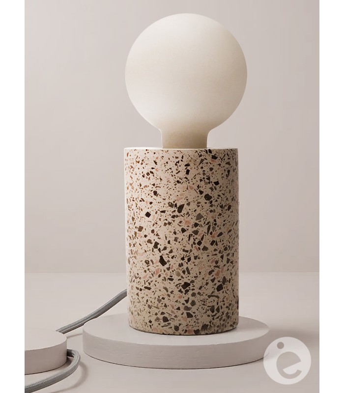 White Round Terrazzo Cube
