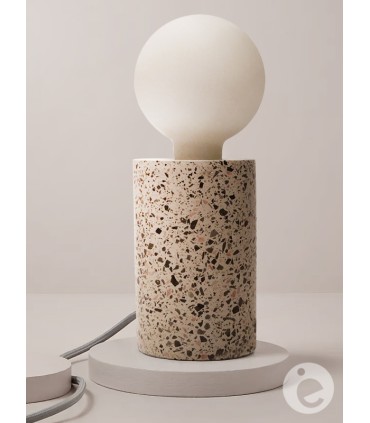 Cube Terrazzo Rond Blanc