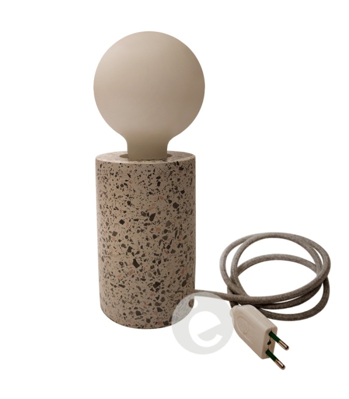 White Round Terrazzo Cube
