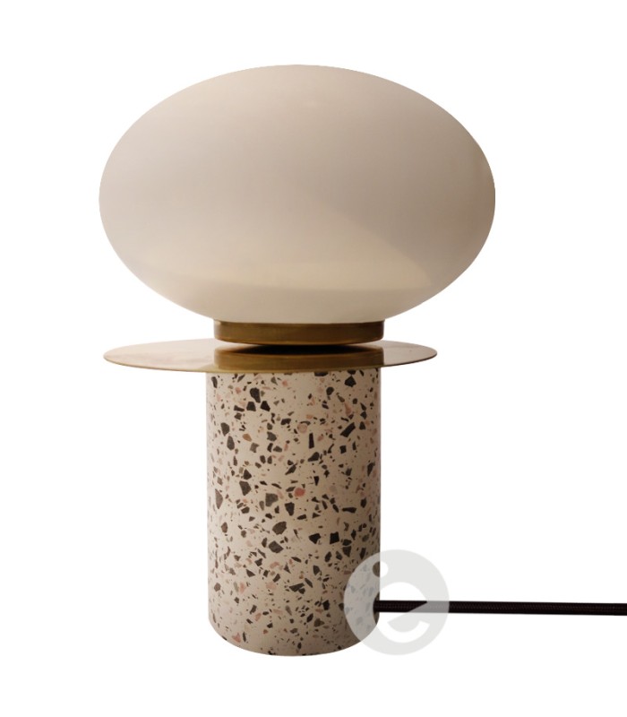 White Round Terrazzo Cube