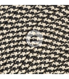 Houndstooth cable sand black
