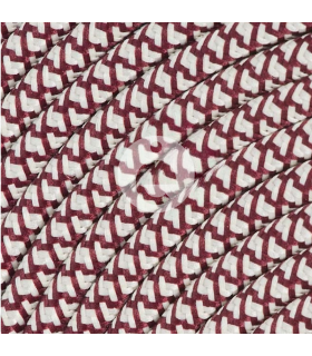 Cream cable with burgundy