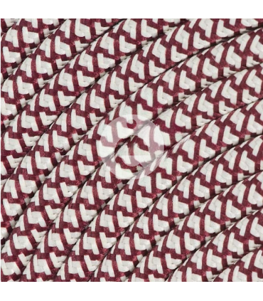 Cream cable with burgundy